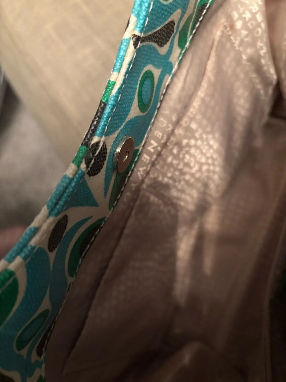 kate spade New York Green & Teal Patterned Tote Bag Y2K